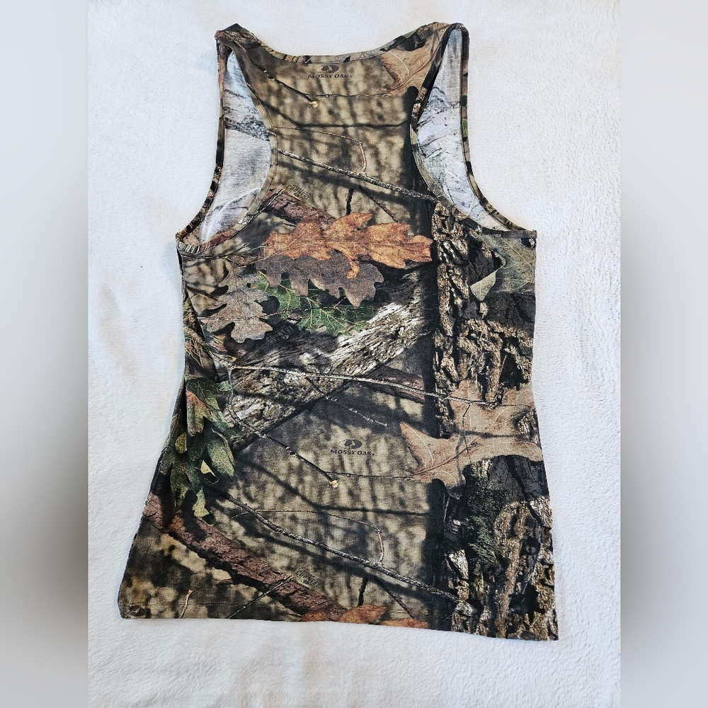 GWG Girls with Guns womens 2x Mossy Oak camo with gold logo sleeveless tank - Picture 5 of 6